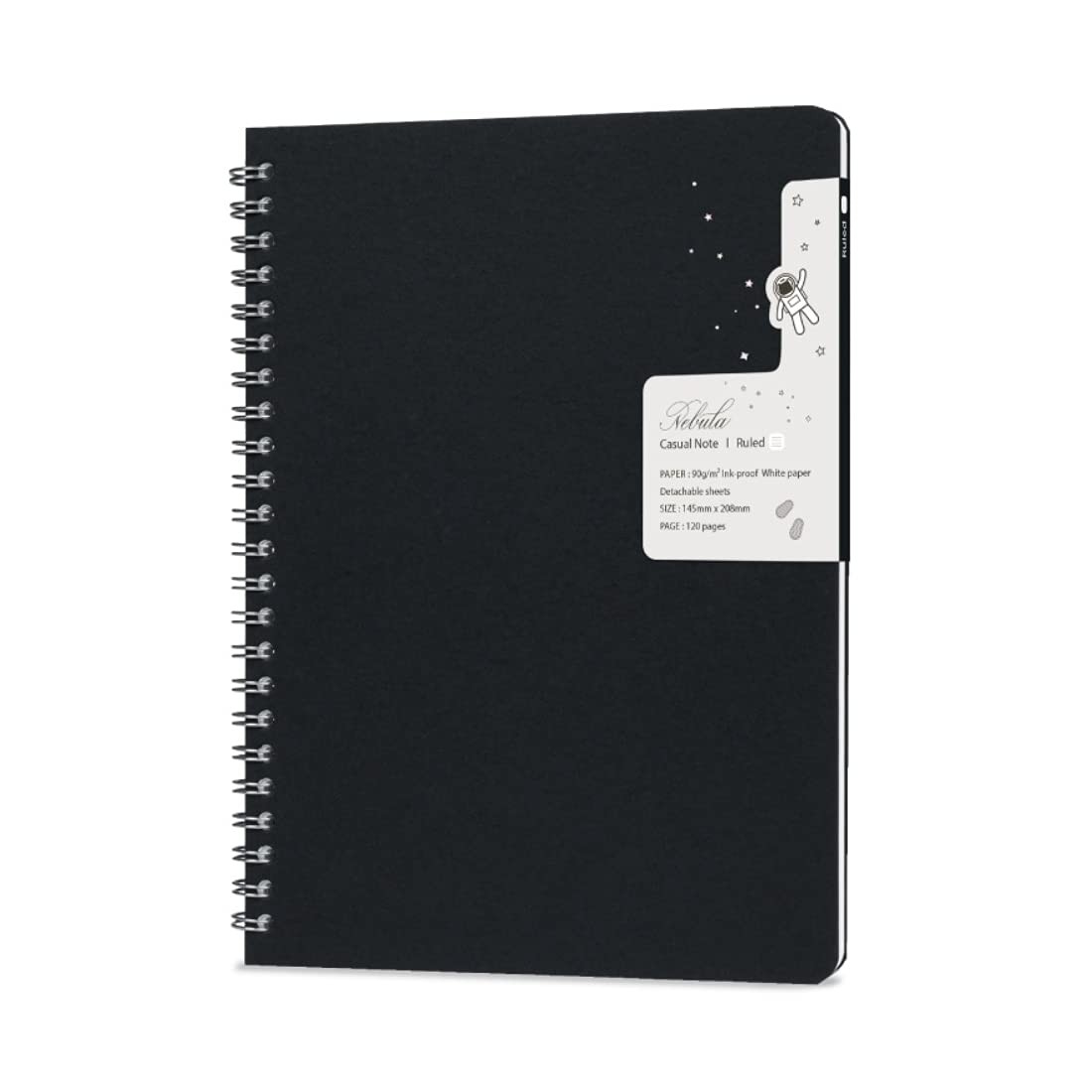 Nebula Note Casual by Colorverse Black Softcover Notebook 5.7×8.2 in 120 Pages