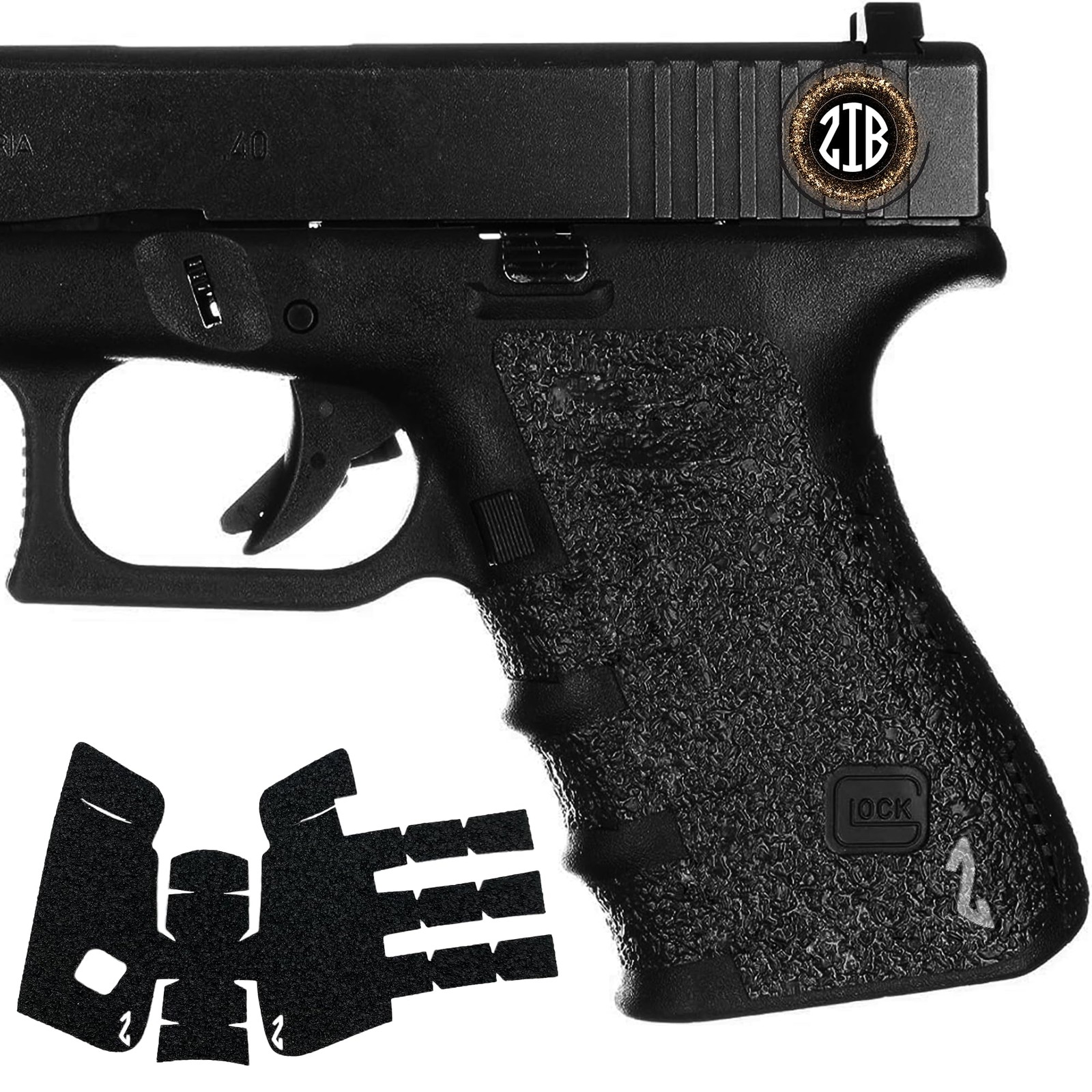 ZIB GRIPS Adhesive Pistol Grip Tape for Glock 19/23/25/32/38, Black